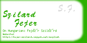 szilard fejer business card